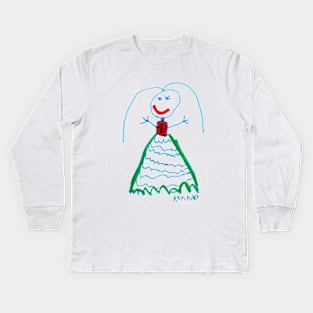 Cute Girl Art by Kenna - Homeschool Art Class 2021/22 Art Supplies Fundraiser Kids Long Sleeve T-Shirt